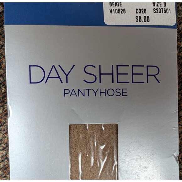 Catherine's Day Sheer Pantyhose Beige Color B Ribbed Panty 215-275 lbs - Picture 2 of 7